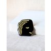 Brož - hlavička černá a zlatá