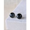 Pecky - černá a stříbrná puntíky 1 cm