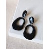 Výrazné náušnice - oválek černá