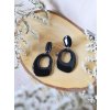 Výrazné náušnice - oválek černá