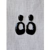 Výrazné náušnice - oválek černá