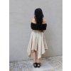 Cípatá sukně - béžová jednobarevná