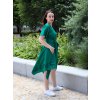 Cípaté šaty - smaragdová s bordurou Počmáraná