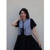 Dámská oboustranná vesta - černá a černobílé káro