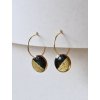 Malé visací náušnice - černá a zlatá půlená