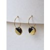 Malé visací náušnice - černá a zlatá půlená