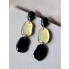 Výrazné náušnice - stones černá a zlatá