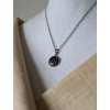 Náhrdelník menší - černá a stříbrná puntíky