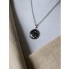 Náhrdelník větší - černá a stříbrná puntíky