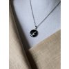 Náhrdelník větší - černá a stříbrná tahy