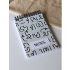 Malý notes A6 - bílá Počmáraná