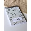 Malý notes A6 - bílá Obličeje