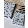 Velký notes A5 - bílá Počmáraná