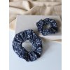 Scrunchies látková gumička - černá Počmáraná