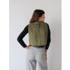 Dámská oboustranná vesta - manšestr khaki a černá
