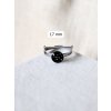 Mini prsten 8 mm - černá a stříbrná puntíky
