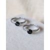Mini prsten 6 mm - černá a stříbrná puntíky