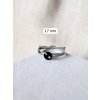Mini prsten 6 mm - černá a stříbrná tečka
