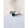 Mini prsten 6 mm - černá a stříbrná tečka