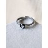 Mini prsten 6 mm - černá a stříbrná tahy