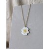 Náhrdelník kopretina - bílá a zlatá Daisy