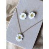 Náhrdelník kopretina - bílá a zlatá Daisy