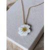 Náhrdelník kopretina - bílá a zlatá Daisy