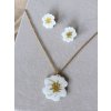 Květinová sada šperků - bílá a zlatá Daisy