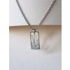 Náhrdelník obdélník - průhledná a stříbrná tahy