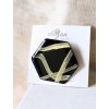 Brož - hexagon černá abstrakce
