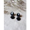 Visací náušnice - 2 kolečka černá