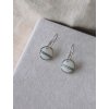 Sada visacích náušnic a pecky - stříbrná a bílá čárka