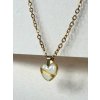Náhrdelník srdíčko - bílá a zlatá čárka