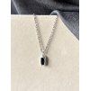 Cínový náhrdelník - obdélník černá menší