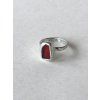 Cínový prsten - červená vel. 51