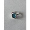 Cínový prsten - modrá tyrkys vel. 51,5