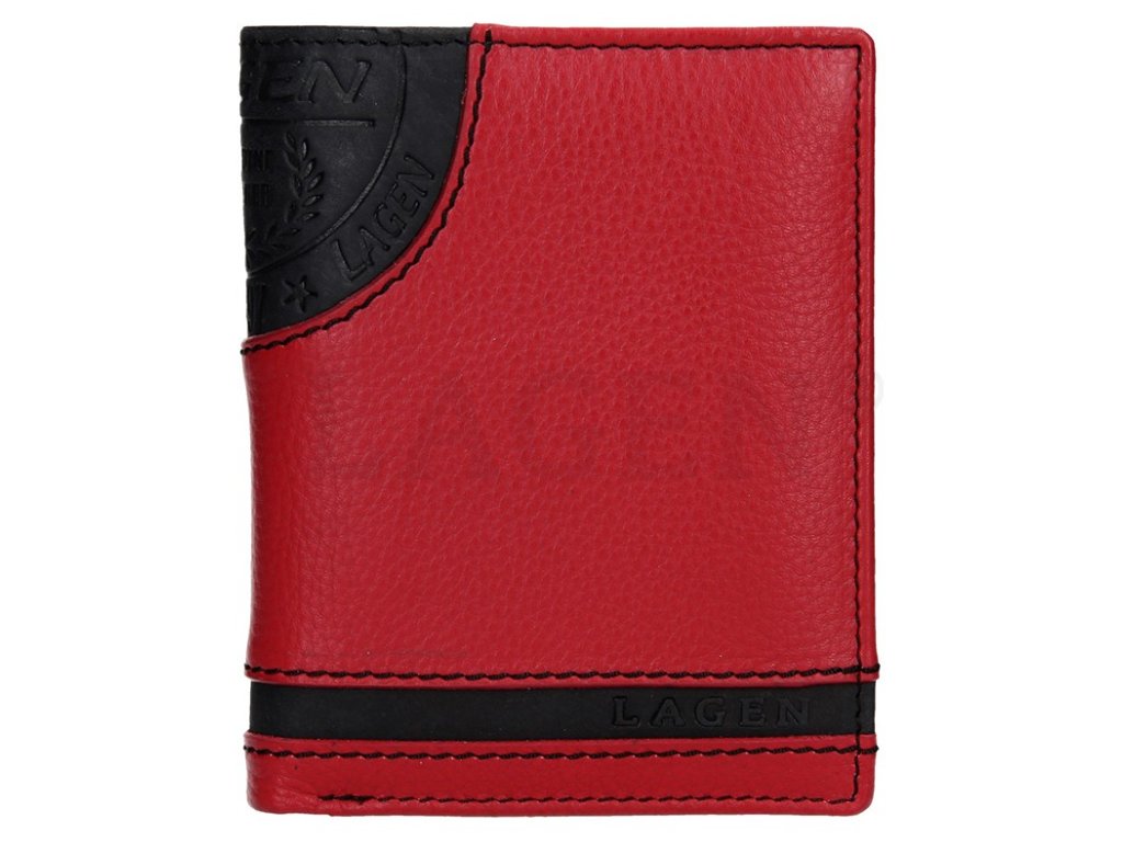 Kožená peněženka s ražbou Lagen - červenočerná