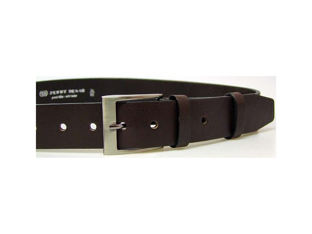 Tmavě hnědý kožený opasek 105 cm - Penny Belts