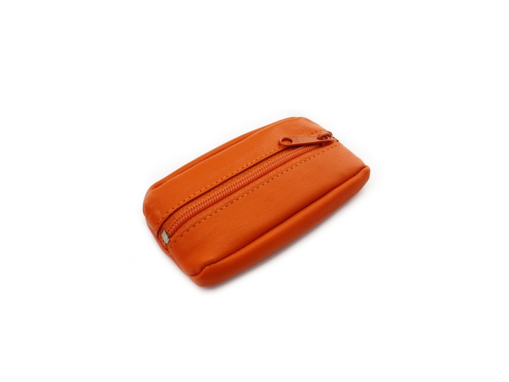 Jednoduchá kožená klíčenka Arwel - oranžová