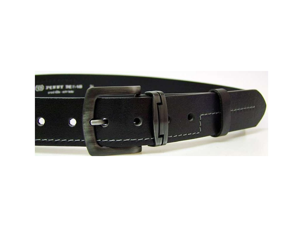 Černý kožený opasek 105 cm - Penny Belts