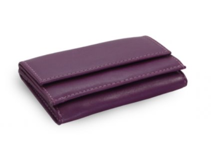 Kožená mini peněženka - fialová