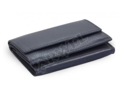 Kožená mini peněženka - modrá