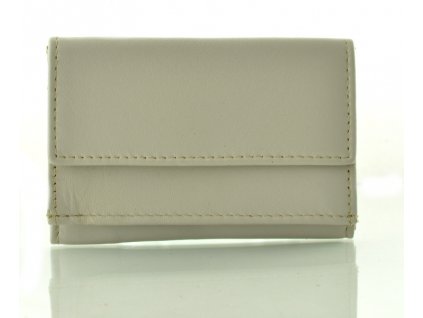 Kožená mini peněženka - krémová