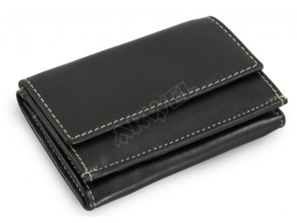 Kožená mini peněženka - černá