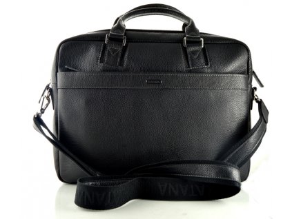 Dvoufochová manažerská kožená taška na notebook Katana - černá