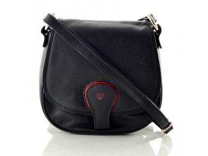 Kožená klopnová kabelka Arwel - černá