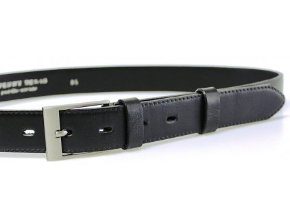 Společenský černý kožený opasek 115 cm - Penny Belts