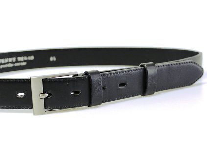 Společenský černý kožený opasek - Penny Belts