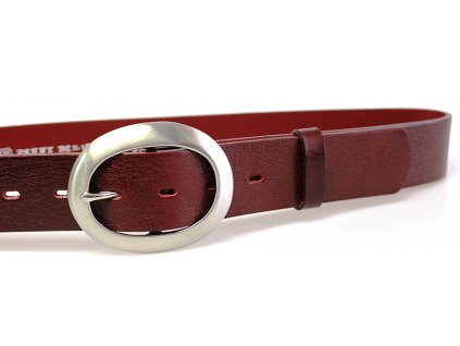 Vínový kožený dámský opasek - Penny Belts