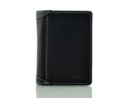 Moderní kožená peněženka na výšku - černá